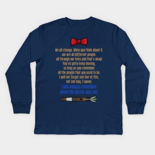 Eleventh Doctor goodbye Kids Long Sleeve T-Shirt